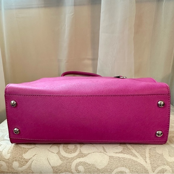 Michael Kors Hamilton Large Saffiano Leather Raspberry Tote, EUC - Picture 5 of 12
